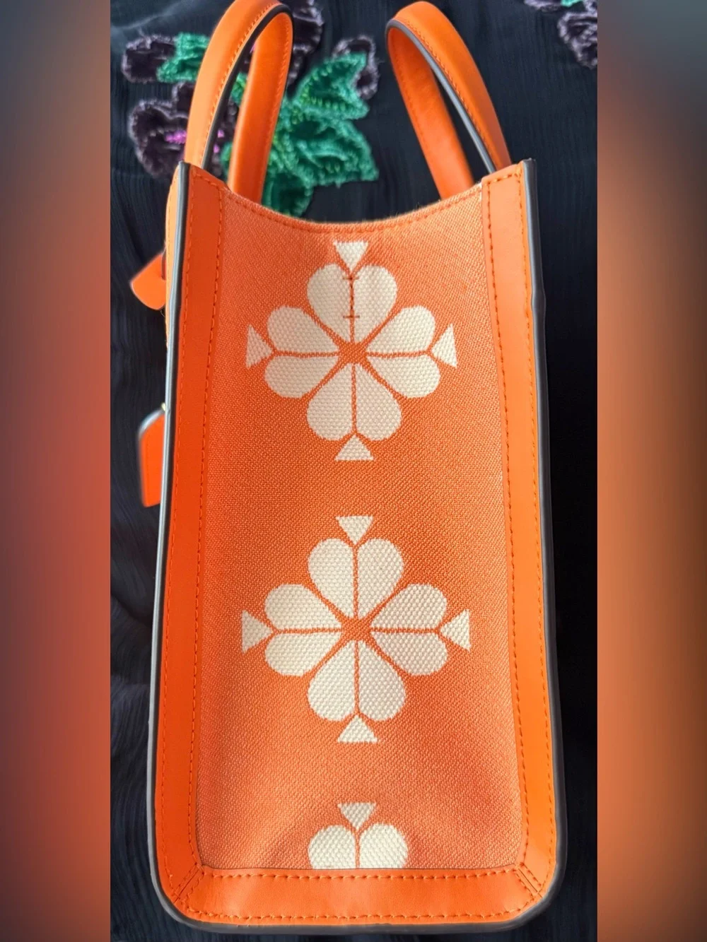 Kate Spade Spade Flower Two-Tone Canvas Manhattan Small Tote Bag